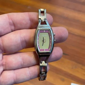Fossil Silver Reflective Face with Purple Detailing